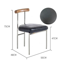 Chaise de salle à manger en cuir PU ou tissu avec cadre en acier inoxydable, certifiée BSCI SGS, vente en gros, pour la maison et les restaurants