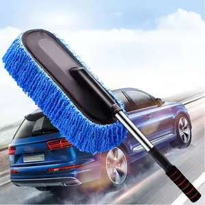 Poignée multifonctionnelle Brosse de lavage de voiture Mini vadrouille Nanofibre Nettoyage de lavage de voiture Dépoussiérage Vadrouille de nettoyage de voiture