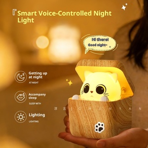 Lampe de chevet pour bébé en plastique, motif chat timide <span class=keywords><strong>Hagi</strong></span> Mi, veilleuse amusante avec capteur, dessin animé mignon, 0-24 mois - Product Image 4