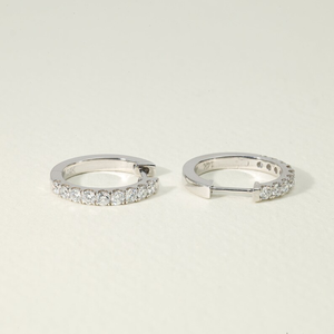 Pendientes de aro con diamantes y diseño colgante en oro macizo de 14K y 18K, joyería fina elegante, perfecta para uso diario, regalo para mujer. - Product Image 3