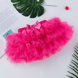 Petite jupe Tutu duveteuse pour filles, couleurs unies, 6 couches, Tulle, dentelle, jupe en Tulle, vente en gros, 2023 - Product Image 3