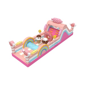 Parcours d'obstacles gonflable en PVC rose vif personnalisable Wolong 12x3.5x3.2m <span class=keywords><strong>pour</strong></span> enfants, usage intérieur/extérieur, <span class=keywords><strong>location</strong></span> commerciale, 500kg+ - Product Image 1