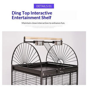 Cage à perroquets moderne et simple modèle B16 L-Large, en acier, avec étagère <span class=keywords><strong>de</strong></span> rangement et plateau coulissant, directement <span class=keywords><strong>de</strong></span> l'usine - Product Image 3