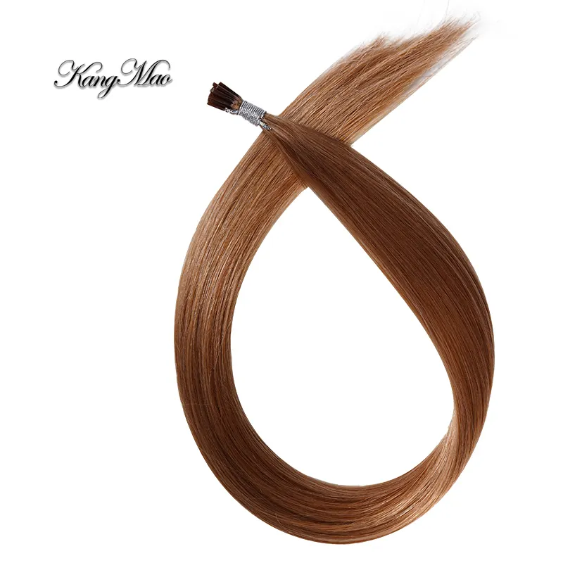 Brazilian Raw Virgin I-Tip Hair Extensions Pre-Bonded Stick Style Kinky Straight Indian Human Hair Bundles With Logo