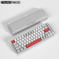 Clavier de jeu mécanique à 61 touches, Bluetooth, tri-mode, avec interrupteurs roses, rétroéclairage RVB, rechargeable, clavier à joint, nouveau modèle