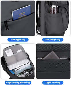 Sac d'ordinateur imperméable personnalisé pour étudiants, sac à dos souple en polyester personnalisé, lettre, école, bureau, voyage, extérieur, décontracté, sport - Product Image 3