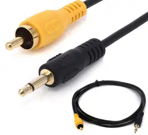 Kabel Audio Jack Pria, 3.5Mm 1/8 Inci Colokan Mono Ke RCA Male 1.8M (6 Kaki)