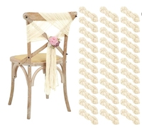 Rubans en gaze vert sauge pour décorations d'allée de mariage, nœuds de chaise, rubans universels pour housses de chaise pour décoration de fête et d'hôtel