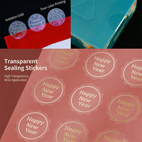 Étiquettes de scellage transparentes avec logo personnalisé, autocollants en feuille d'or, résistants à l'huile, recyclables, écologiques, personnalisés pour usage professionnel