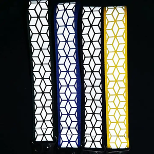 Tira de ajuste de ropa de seguridad de advertencia reflectante plateada de alta visibilidad para coser correas reflectantes de tela fluorescente - Product Image 5