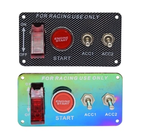 点火开关面板12V 4合1摇臂开关，带发动机按钮发光二极管，用于房车赛车船船用拖车 - Product Image 2