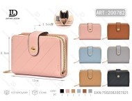 Portafoglio Mini Bifold da Donna, Chiusura a Bottone, in Microfibra Sintetica, Stile Minimalista - Product Image 1