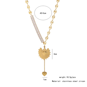 Collier à pendentif nez de cochon double cœur Prix d'usine Fabricant Fournisseur Collier à breloques nez de cochon double cœur vintage - Product Image 5