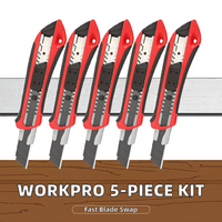 Cutter professionnels à lame détachable en acier au carbone, guide de 18 mm, couteau graphique SK5, lames à changement rapide de 0,5 mm, 20 unités