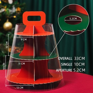 Double Layer Round Premium Christmas Cupcake <b>Box</b> with Clear Cover Gift Stand - Product Image 6