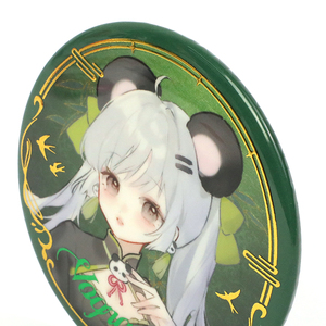 Vograce Pro Fabriek Prijs Ronde Knop Badge Custom Verhoogde Folie Afdrukken Hot Stamping Glitter Holografische Knop Pinnen - Product Image 5