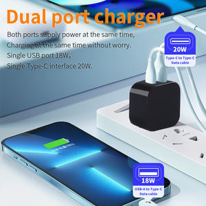 20W GaN PD ChargerสนับสนุนประเภทC 20W Chargerพอร์ตUSBคู่A AdaptersสําหรับiPhone 13 12 Pro Max 11 Mini <span class=keywords><strong>8</strong></span> Plus - Product Image 4