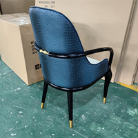 Chaise de banquet de style chinois rétro de qualité supérieure en bois massif et cuir PU de luxe, mobilier de salle à manger, chaises rembourrées