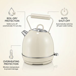 Hot Sale Quality 1.8L Double Wall Retro Style Water <b>Kettle</b> Oem Modern Tea <b>Small</b> Home Appliance Retro Style Design Adds Vintage C - Product Image 4