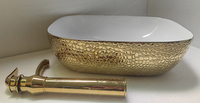 Laiton Sanitaire Évier Robinet Robinet Eau Chaude Froide Style Classique pour Bassins En Céramique Hôtel Application Brossé TapCheap Prix