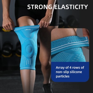 VBOSi 9977 Rodillera de compresión de punto 3D con almohadilla de gel de silicona y estabilizadores laterales <span class=keywords><strong>para</strong></span> gimnasio y voleibol, que ayudan a <span class=keywords><strong>evitar</strong></span> el <span class=keywords><strong>dolor</strong></span> de rodilla y a mejorar la movilidad. - Product Image 5