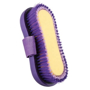 Horshi Factory Brosse de bain pour <span class=keywords><strong>chevaux</strong></span> et fournitures de toilettage Brosse éponge antidérapante à prise souple Violet/Rouge - Product Image 6