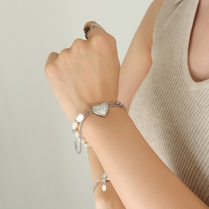 Ensemble de bijoux de luxe en perles et zircon pour femmes, bracelet en acier inoxydable, collier élégant, cadeau pour mariage ou fête - Product Image 3