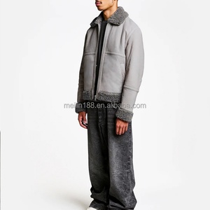Custom High Quality Men's Lapel Sherpa Suede <b>Zip</b> <b>up</b> <b>Jackets</b> for Men High Quality Heavyweight Outdoor Coat Suede <b>Jacket</b> - Product Image 5