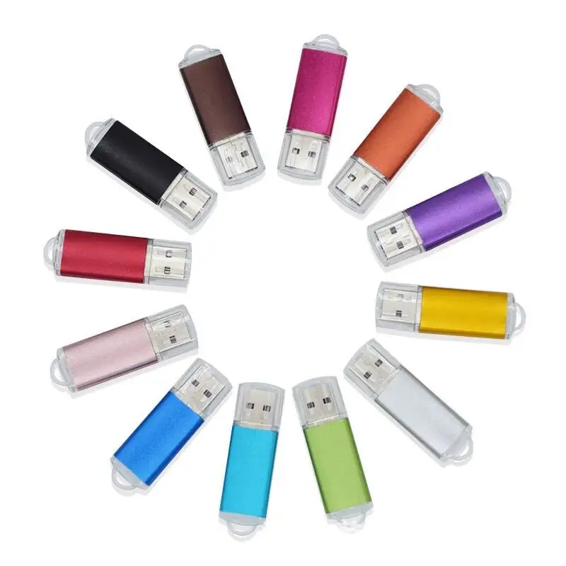Usb flash drive Wholesale Custom LOGO Gift Thumb Colorful Metal Flash Drive pendrive USB 2.0 3.0 1GB 2GB 4GB 8GB 16GB 32GB 64GB
