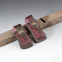 Étui pour couteau pliant en cuir de vachette de première qualité Sintop, fermeture à 3 côtés, rangement extérieur