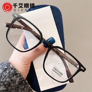 แว่นตาผู้หญิงทรงสี่เหลี่ยม TR90 ยี่ห้อ Ykongstoptonu กรอบแว่นกันแสงสีฟ้า ขาแว่นลายไม้ เลนส์อะคริลิคแบบเต็มกรอบ รุ่น Q5-RM03 - Product Image 3