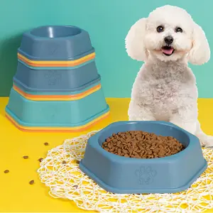 Bol d'alimentation en plastique pour animaux de compagnie, en acier inoxydable, avec Logo personnalisé, de haute qualité pour chiens et chats, 1 pièce