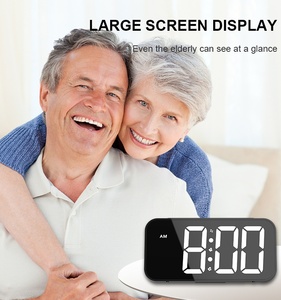 Led Và Gương Bàn Đồng Hồ Lớn Hiển Thị 12/24 Giờ Hiện Đại Điện Tử Đồng Hồ Báo Thức Cho Phòng Ngủ Nhà Phòng Khách Văn Phòng - Product Image 6