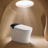 WC intelligent de luxe monobloc avec bidet automatique, siège de toilette électronique moderne, contrôle par application, forme allongée, siphon en S