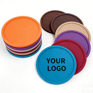Diseño de logotipo personalizado promocional, posavasos de silicona de caucho ecológico, tapete de PVC suave para vasos. - Product Image 1