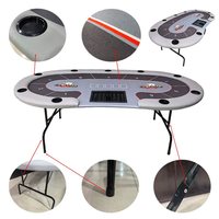 Table de poker professionnelle de 84 pouces de haute qualité, grise, avec option de personnalisation économique et pieds pliables en métal, idéale pour les soirées poker à domicile