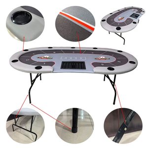 Table de <span class=keywords><strong>poker</strong></span> professionnelle de 84 pouces de haute qualité, grise, avec option de personnalisation économique et pieds pliables en métal, idéale pour les soirées <span class=keywords><strong>poker</strong></span> à domicile - Product Image 2