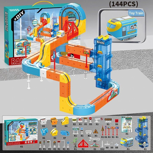 <span class=keywords><strong>Tren</strong></span> de juguete para niños con tipo C, elevador mecánico, deslizamiento suave antigravedad, sistema de pista de construcción 3D con bloqueo giratorio, juguetes de pista magnética para coches - Product Image 4