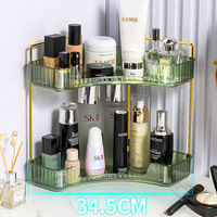 Organisateur de coiffeuse d'angle multi-usages pour produits de soin de la peau avec support pour pinceaux de maquillage