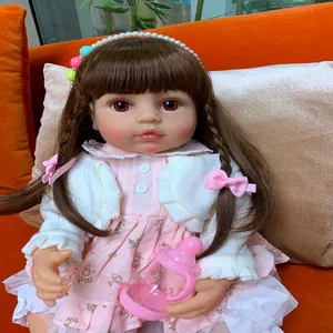 55 Cm Asli NPK Full Body Silikon BEBE Boneka Reborn Gadis Bayi Putri Mainan Hadiah Ulang Tahun Mainan Mandi Fleksibel Lembut sentuhan Nyata