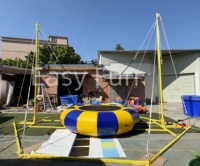 Trampoline Commercial Gonflable à Bungee pour 1 Personne, pour Adultes et Enfants, avec Remorque Mobile, pour Jeux de Carnaval Extérieurs, En Promotion