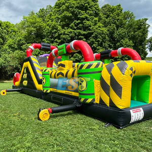 หลักสูตรอุปสรรคสำหรับผู้ใหญ่แบบเป่าลมทำจาก PVC สำหรับเด็กพร้อมสไลด์เกมท้าทายสำหรับปีนและวิ่ง - Product Image 4