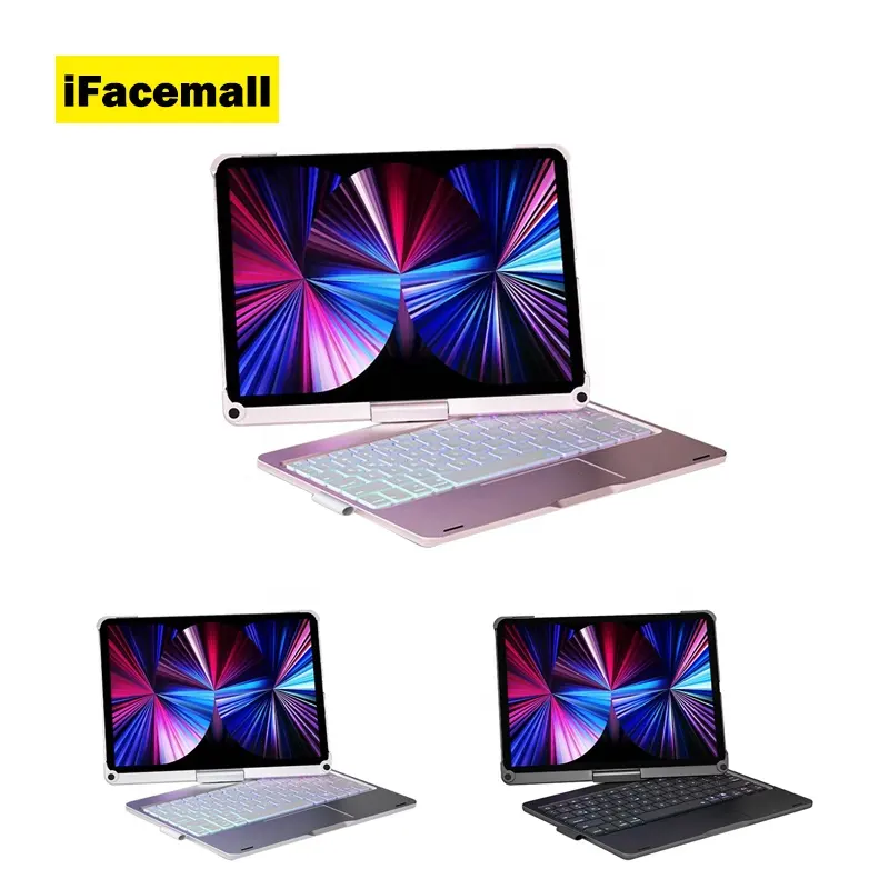 Ifacomall Touchpad Keyboard Case Voor Ipad Backlight Toetsenbord Voor Tablet Bescherming Draadloze Keyboard Hold