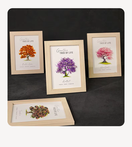 Marco de Fotos de Árbol de la Vida con Piedras Preciosas Hecho a Mano al por Mayor |   Piedras Curativas de Cristal Auténtico (Ametista y <span class=keywords><strong>Cuarzo</strong></span> <span class=keywords><strong>Rosa</strong></span>) |   Arte Mural <span class=keywords><strong>Espiritual</strong></span> en 3D - Product Image 2