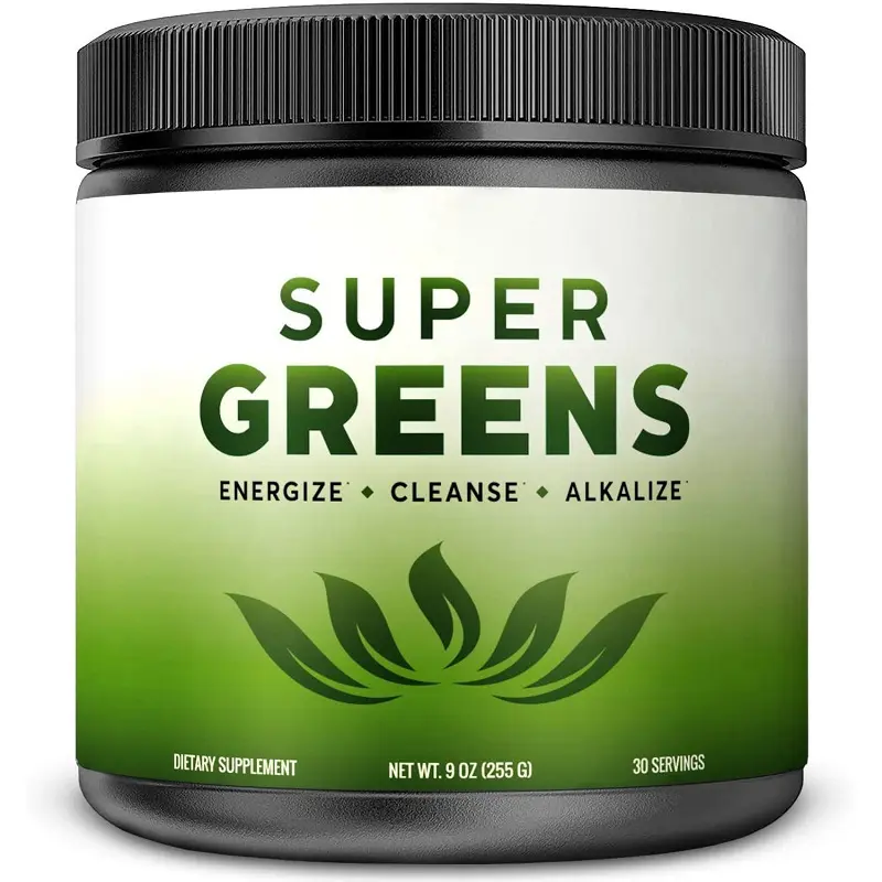 Supercomida vegana, supercomida, polvo de hierba verde, espirulina orgánica, muestra gratis