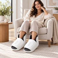 Masseur électrique sans fil pour pieds et mollets avec housse réglable, compression d'air à 360°, vibration, pétrissage Shiatsu, double chaleur
