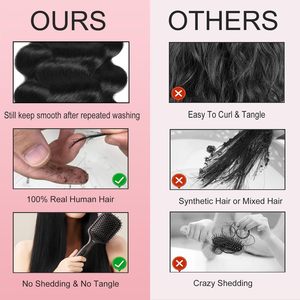 Bundles de cheveux humains bruts 15A vendeur de cheveux de vague de corps vierge brésilienne 100% extensions de cheveux naturels non traités tissage rapide pour les femmes - Product Image 6