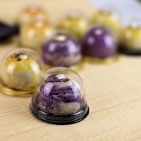 Boîte à gâteau de lune ronde en plastique transparent, petite boîte à gâteau transparente