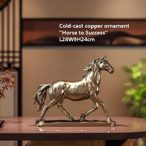 รูปปั้นม้ามงคลตามจีน รูปมังกรม้า ของตกแต่งโต๊ะทำงาน ของประดับตู้วางทีวี ของขวัญทางธุรกิจ งานฝีมือเรซิ่นทองแดงหล่อ<span class=keywords><strong>เย็น</strong></span> - Product Image 5