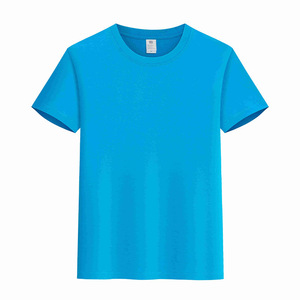 Crew Neck Short Sleeve Cotton T-Shirt 200g Solid Color For Leisure Wear Customizable With Logo Printing - Product Image 4